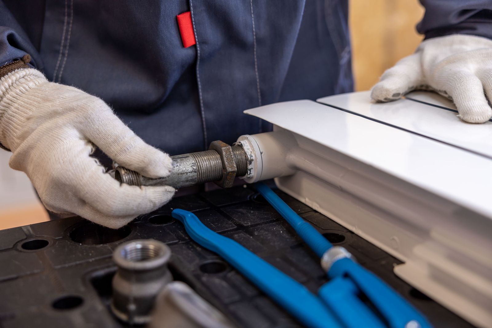 A licensed trade working on a repair at a Keyfinder managed property